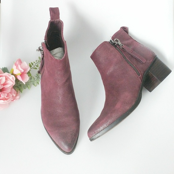 Aldo Shoes - Aldo Pointed Toe Purple Western Ankle Boots 7.5